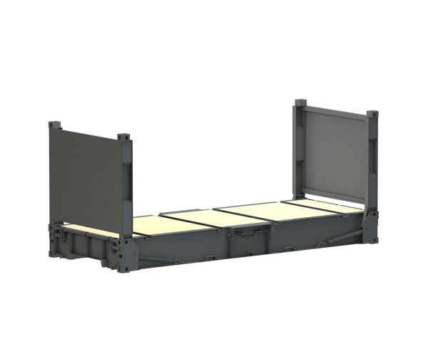 20. Fuss CONRO Flat Rack Seecontainer Visualisierung